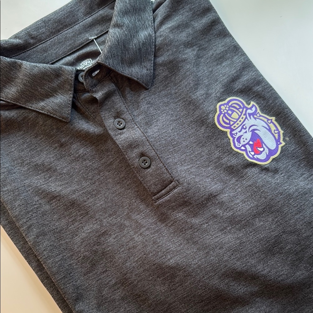 JMU Men's XL Charcoal Polo Shirt